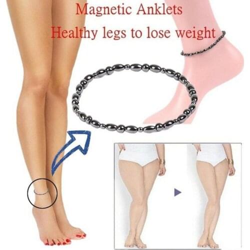 Stimulating Acupoints Therapy Fat Burning Health Care Magnetic Slimming Anklet Bracelet Black Gallstone Weight Loss