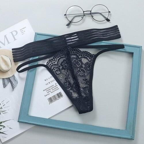 Sexy Lace Underwear Women Hollow Out Panties Sex String Transparent T Pants G-String Thong Seamless Briefs Female Lingerie