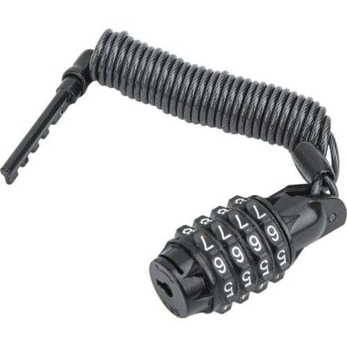 Universal Motorcycle Helmet Lock Cable Code Combination PIN Locking Carabiner Motorcycle Lock Security Reminder Lanyard Spring