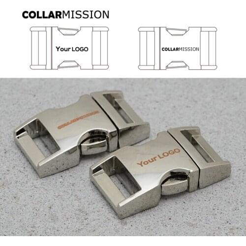 MetalEngraved side release curved buckles durable hardware for paracord security lock puppy cat collars parts Zinc Alloy CK15Y02