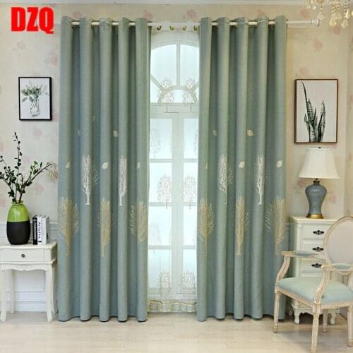 Nordic Shading Classical Chinese Style Gold Silk Jacquard Thick Cotton Curtains for Living Dining Room Bedroom