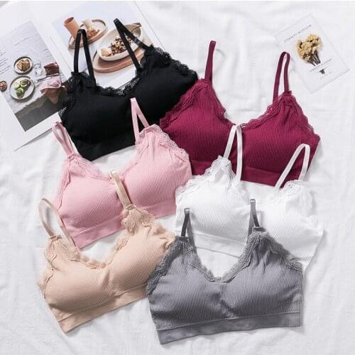 WYS.JL New Seamless Thread Wrap Chest Adjustable Straps Lace Back Tube Top Without Steel Ring Camisole Women