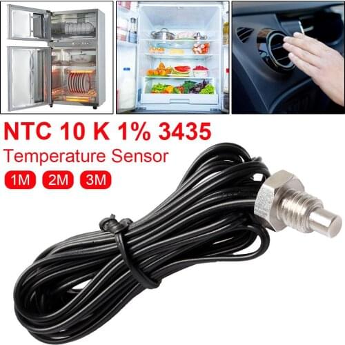1m 2m 3m NTC 10 K Ohm 1% 3435 Thermistor Temperature Sensor Probe Wire Drop Ship NTC M8 Stainless Steel Waterproof Probe Wire