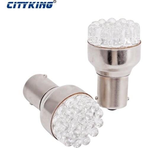 2x 1156 LED BA15S P21W S25 19 led 6000K White light Brake Lights Reverse Lamp DRL Car Tail Bulb