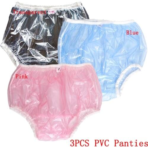 3PCS Tricolor DDLG adult baby diapers panties 5 Incontinence PVC Reusable diapers Baby soft Diapers panties abdl training pantie