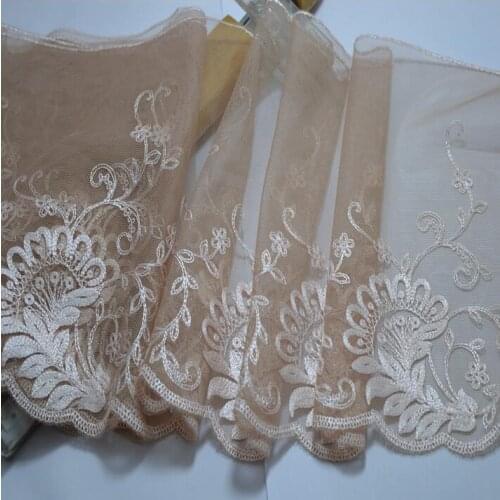5 Meters 19cm Embroid Sewing Guipure Lace Trim Or Champagne Lace Fabric Warp Knitting DIY Garment Accessories Free Shipping
