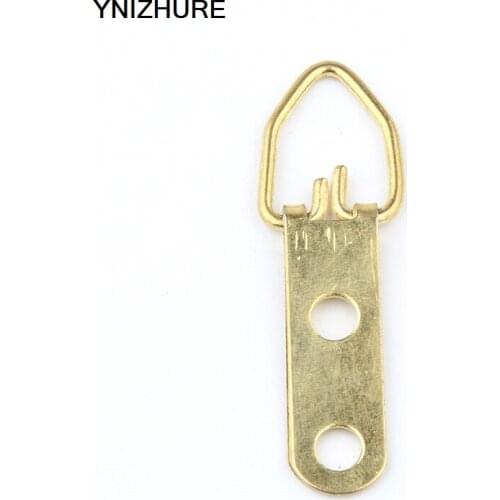 50pcs 10*15*48MM High Quality Photo Hanging Triangle D Gold Rings Golden Picture Frames 2 hole Hardware Accessories