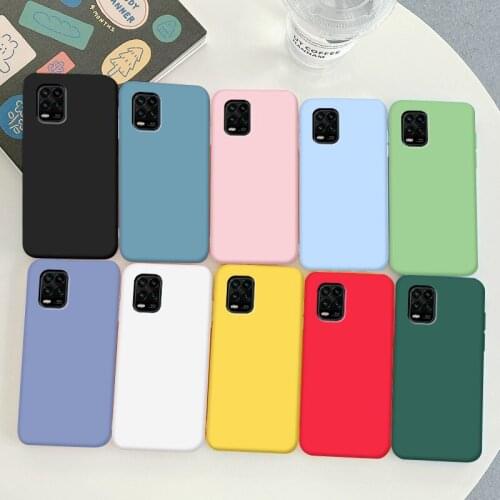 For Xiaomi 10 Youth 5G Case Soft TPU Silicone Case Macaron Colors Candy Black Simple Phone Back Cover