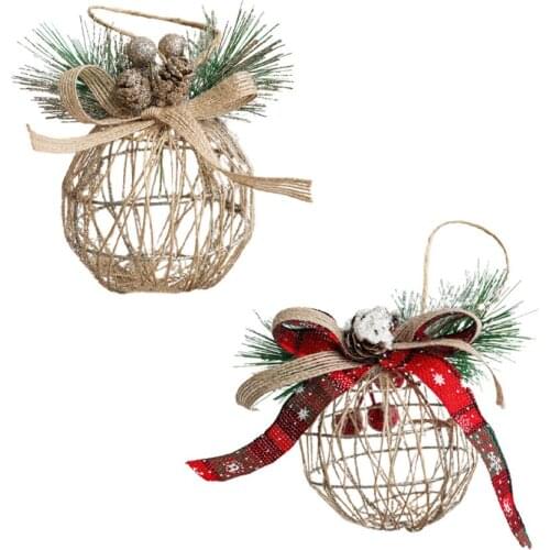 New Year Party Hanging Christmas Decoration Ball Does Not Fade Material: Iron Festive Atmosphere Round Xmas Tree Decorations