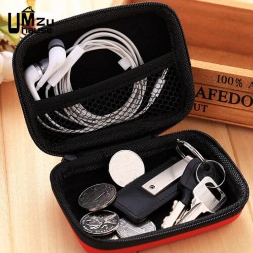 Headphone Cord Wire Storage Bags Organizer Portable Mini Box Home Office Cute Purse Table Cable Line Organization Card Hard Case
