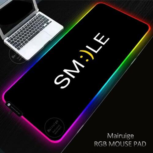 Smiley Emotions LED Light Gaming XXL Mouse Pad RGB Large Keyboard Cover Non-Slip Rubber Base Computer Desk Mat PC Game MousePad