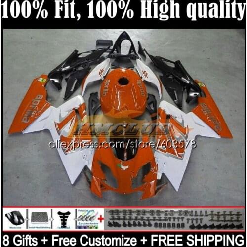 Injection For Aprilia RS-125 RS 125 RS4 54CL.41 RSV125 2006 2007 2008 2009 2010 2011 RS125 06 07 08 09 11 Fairings Orange white