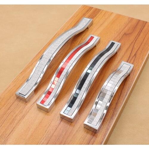 JD Pearlescent Crystal Handle Color Diamond Cabinet Drawer Door Handle Thickening European Modern Handle Furniture Hardware