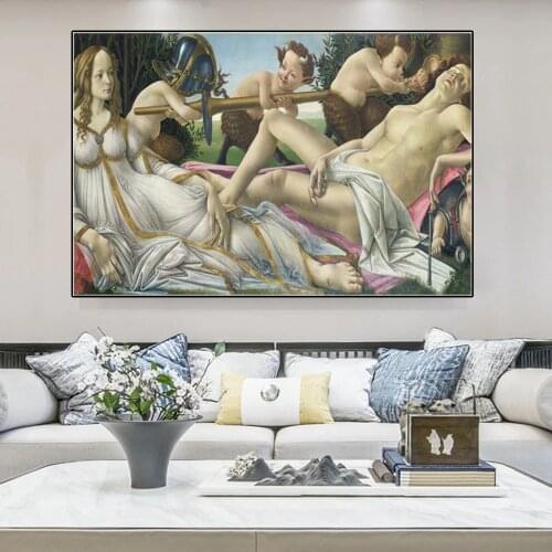 Famous Botticellis Birth on Of Venus Canvas Painting Poster Print Abstract Wall Art Classic Picture for Home Room Decor Cuadros
