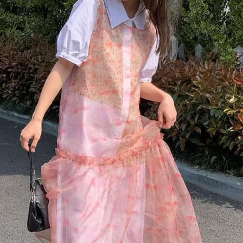 Sets Women Summer 2 Piece Outfit Girls Sweet Trendy Single Breasted Holiday All-match Turn Down Collar Soft Ulzzang Leisure New