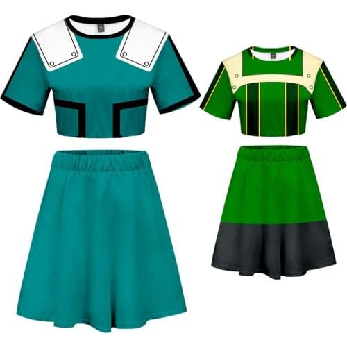 My Hero Academy Costume OCHACO URARAKA Todoroki Shoto Bakugou Katsuki Girls Sexy club outfits Two Piece Summer Suit L321