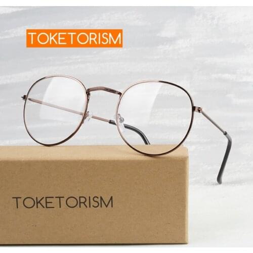 Toketorism Round Metal Prescription Glasses Man Woman Eyeglasses Frames for Myopia