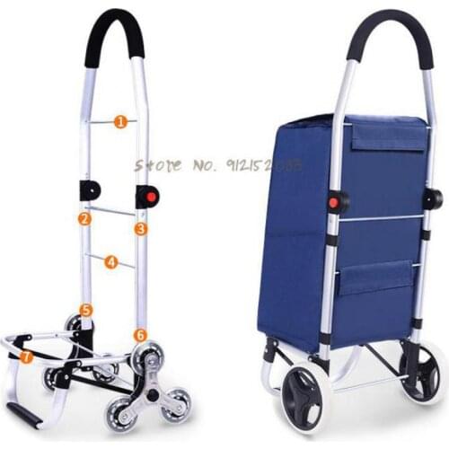 Climbing Stairs, Shopping Cart, Grocery Cart, Small Trolley, Luggage Trolley, Aluminum Alloy Folding Trolley Trailer, Household