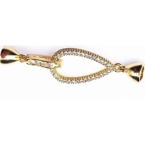 Copper Connection Gold Plated Clasps Accessories DIY Jewelry Making Findings For Handmade Woman Pearl Necklace Bracelet Gifts