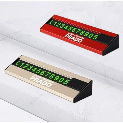 Metal Car Temporary Stop Sign Hidden Parking Phone Number Plate Card for Toyota prado land cruiser accessories car styling