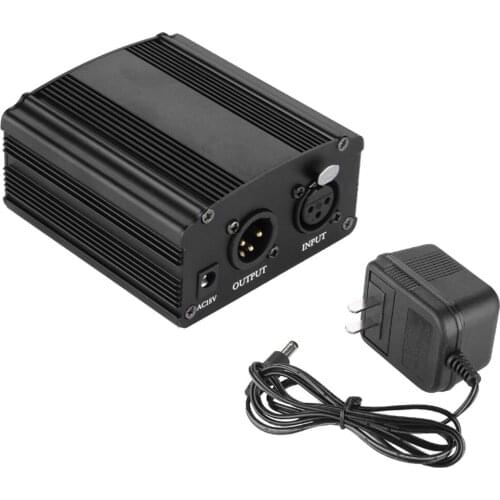 MLLSE 48V DC Phantom Power Supply For Condenser Microphone With US Plug Adapter MI0355
