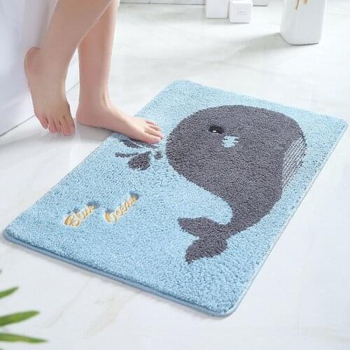 Cartoon Soft WC Toilet Bathroom Absorbent Shower Bath Mat Kitchen Non-Slip Area Rug Sand-stripping Floor Entrance Doormat Carpet