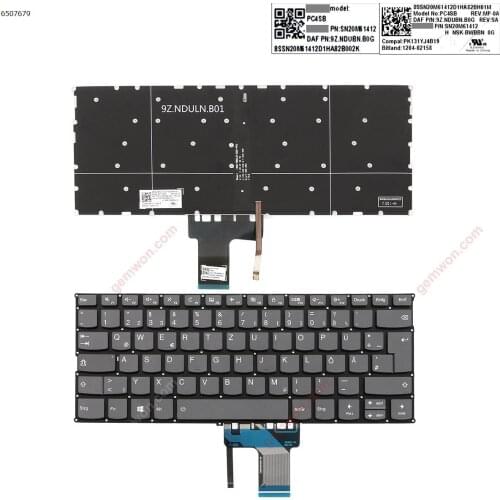 German QWERTZ New Replacement Keyboard for Lenovo Yoga 720-13ISK 720-13IKB 720-12IKB 720-13IKBR Laptop with Backlit NO Frame