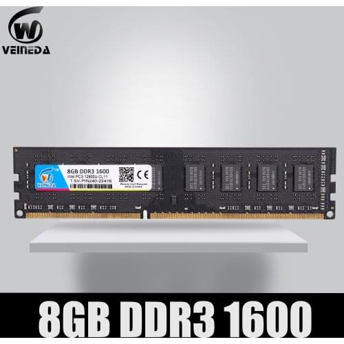 VEINEDA memoria ram ddr3 4GB 8GB 1333 MHz 1600MHZ Desktop Memory 240pin 1.5V sell 4gb New DIMM for All AMD Intel
