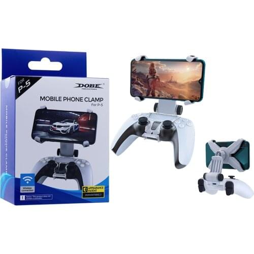 Dobe Mobile Phone Clip Stand for PS5 Gamepad Smart Phone Cellphone Mount Holder Support Clamp for Dualsense Controller TP5-0527