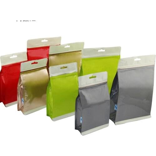 L size:17*26*8cm 3D stand bags/ Color Foil zipper bags / Tea food dry grain candy General packing bags 100pcs/lot