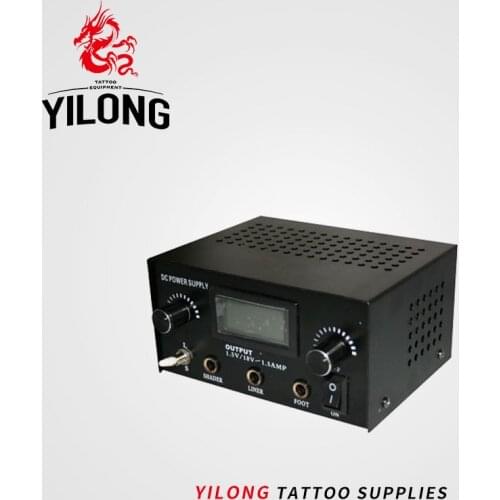 Recommend Tattoo Power Supply Black Steel Dual Digital LCD Tattoo Machine Power Supply Tatoo Body Art Supply Free Shipping