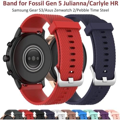 22mm Watchband for Fossil Gen 5 Julianna/Carlyle HR Wrist Strap for Samsung Gear S3/ Asus Zenwatch 2/ Pebble Time Steel New Band