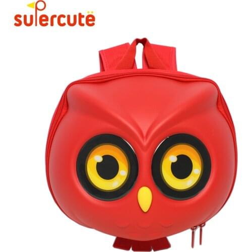 Childrens backpack fashion kids' bag brand SUPERCUTE original design Owl backpack 3D Owl Shape bags for children