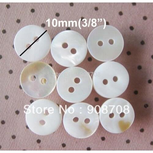 SH002 Mother of Pearl Shell Buttons 2 Holes Sewing Buttons Scrapbooking 10mm Garment Bouton