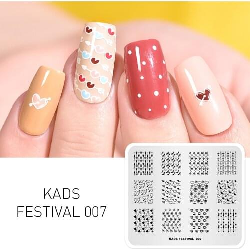 Valentines Day Nail Stamping Plates Heart Design Nail Art Stamp Template Image Painting Nail Art Stencils Template for Nail Art