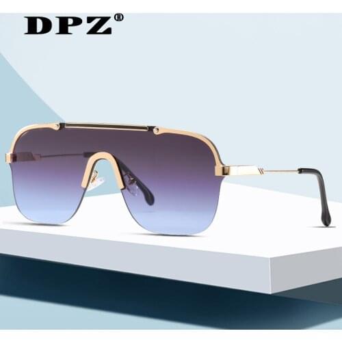 2020 new Oversized Sunglasses Rimless Integrated Retro Vintage uv400 men women Sunglasses Luxury Brand oculos de sol