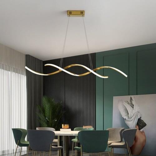 Modern Minimalist Led Chandelier Black Golden Atmosphere Dining Bedroom Living Room Home Interior Lighting Decoration Lamps