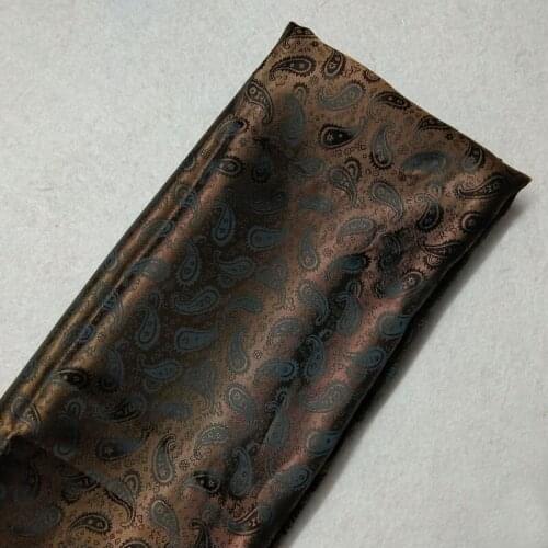 Royal Coffee Gold Ruyi Flower Jacquard Polyester Lining Fabric 50x135cm For Cloth Dress Lining Patchwork Home Decoration