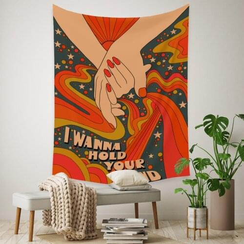 Vintage Tapestry Wall Hanging Retro Sun Trippy Aesthetic Background Cloth for Home Living Room Bedroom Wall Art Bohomian Decor