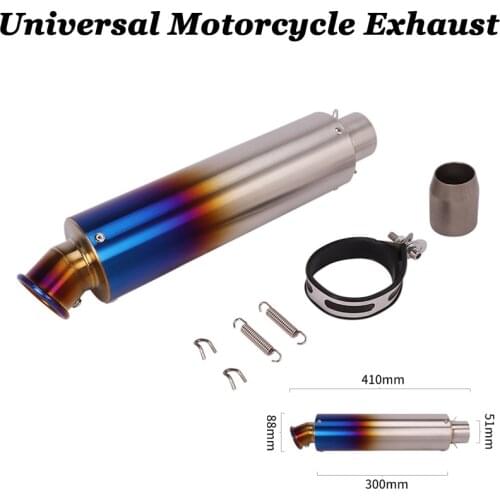 Motorcycle Exhaust Roasted Blue Muffler Escape Full System Slip-On For YAMAHA R3 R6 MT07 MT09 NINJA650 Z900 Z800 Z750 ZX10R