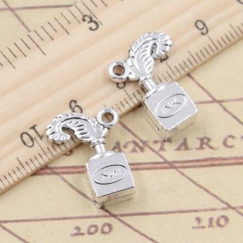 10pcs Charms retro feather ink pen quill-pen 20x14x6mm Tibetan Silver Color Pendants Antique Jewelry Making DIY Handmade Craft