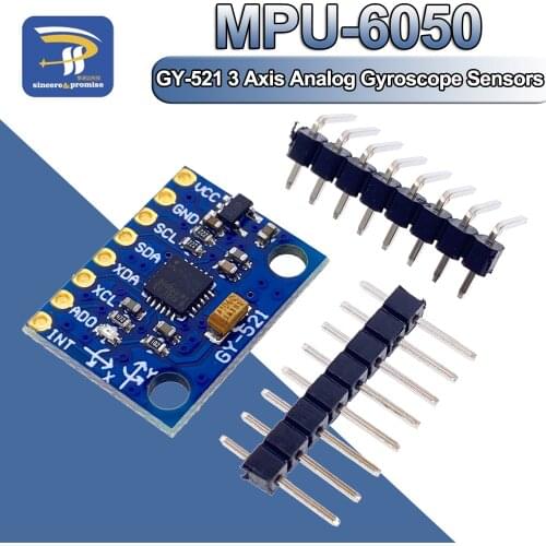 1Set IIC I2C GY-521 MPU-6050 MPU6050 3 Axis Analog Gyroscope Sensors + Accelerometer Module For Arduino With Pins 3-5V DC