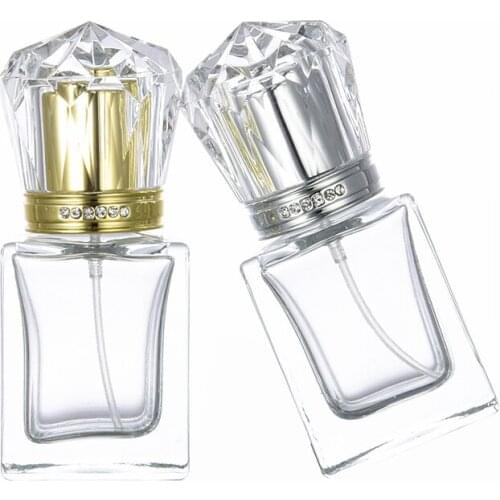 30pcs 30ml Thick Glass Perfume Bottles Travel Glass Spray Empty Square Mist Dispenser Atomizer