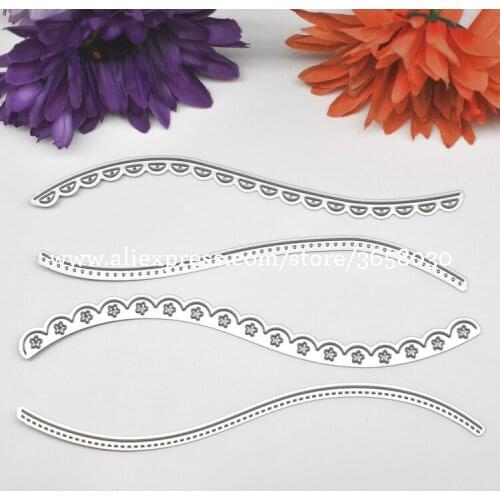 4pcs Star Dot Semicircle Sewing Thread Curve Metal Die cutting Dies For DIY Scrapbooking Photo Album Decorative Embossing Folder