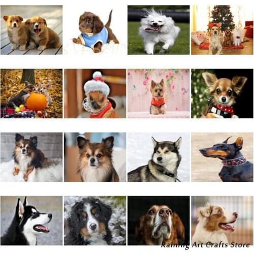 5D Diy Diamond Painting Animal Embroidery Cute Dog Full Round Square Drill Rhinestone Cross Stitch Kits Mosaic Pictures Decor
