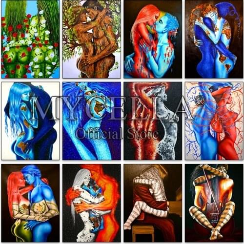 5D Diy Diamond Painting Cross Stitch Sexy Couples Home Decor Modern Art Mosaic Full Square Diamond Embroidery Nude Man And Women