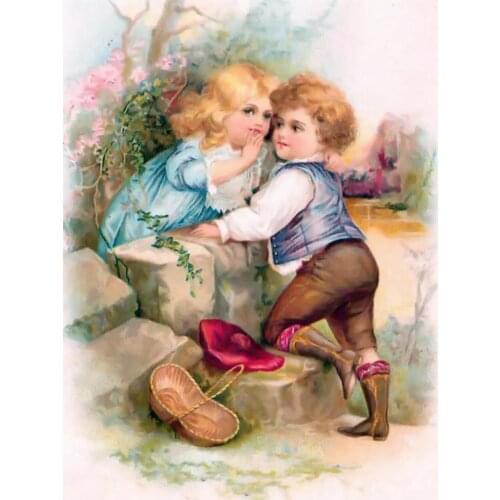 Diamond Painting Cross Stitch Character Kid Full Square Round Diy 5d Diamond Embroidery Picture Rhinestone Art Gift