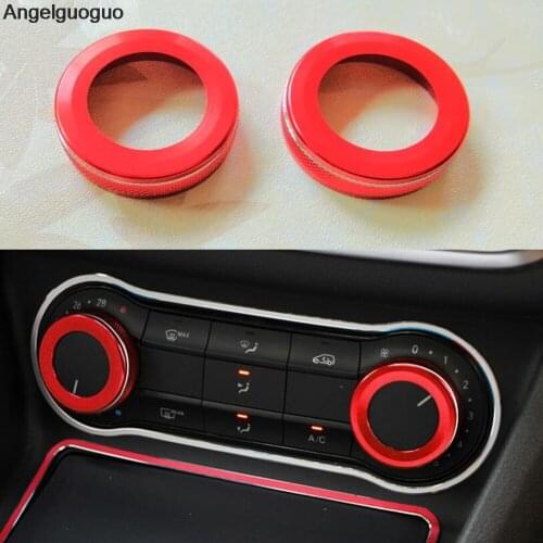 Angelguoguo Car styling Air Conditioning Knob decoration cover sticker For Mercedes Benz A B E Class GLK GLA CLA GLE ML GL