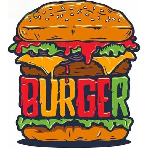 Car Sticker Hamburger for Window Bumper Motorcycle Helmet Decal Covering Scratch Sticker PVC Waterproof Personality