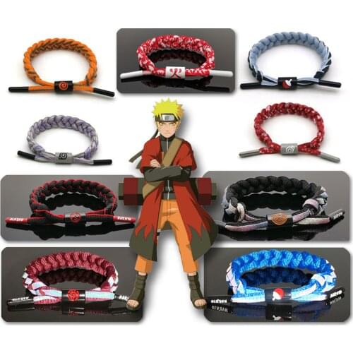 Narutos Couple Bracelets Mens 2021 Japanese Anime Accessories Cosplay Akatsuki Itachi Cartoon Reflective Jewelry Friends Gift